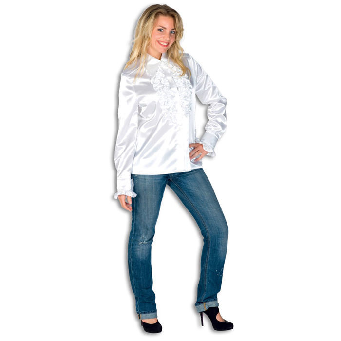 Sale Damen Bluse Weiss Aus Satin Gr 46 Ruschenblusen Co Kostume Fur Damen Kostume Verkleiden Produkte Party Discount De