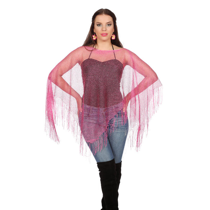 Wilbers Netz-Poncho Gold - Ärmelloser Strickponcho Einheitsgröße