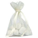 Organza S�ckchen, Creme, 7.5 x 10 cm, 10 St�ck
