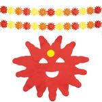 SALE Girlande Sonne aus Papier, 4m, bunt