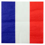 Frankreich Tischserviette, 3 Farbig, 33 x 33 cm, 20 St�ck