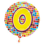 SALE Folienballon Blocks, Zahl 0, 1 Stk.  43 cm
