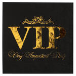 Serviette VIP Krone metallisiert, Schwarz, 33 x 33 cm, 10 St�ck