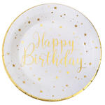 Teller Happy Birthday, Weiss, � 22.5 cm, 10 St�ck