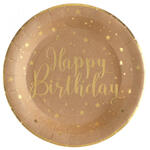 Teller Happy Birthday, Kraft, � 22.5 cm, 10 St�ck