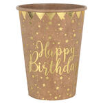 Becher Happy Birthday, Kraft, � 7.8 x 9.7 cm / 27cl, 10 St�ck