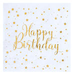 Serviette Happy Birthday, Weiss, 25 x 25 cm, 20 St�ck