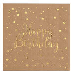 Serviette Happy Birthday, Kraft, 25 x 25 cm, 20 St�ck