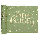 Tischl�ufer Happy Birthday, Olivgr�n, 28 cm, L�nge 300cm