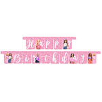 Happy Birthday Girlande Barbie, L�nge 3m