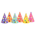 Partyh�te Punkte - Farbig sortiert - 16 cm - 6 St�ck