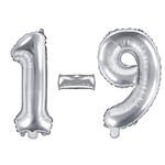 Folienballons Zahlen - 35 cm, Silber - Verschiedene Ausf�hrungen