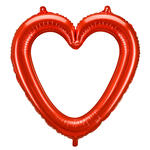 Folienballon Herzrahmen - 86 � 83,5 cm - Rot