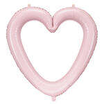 Folienballon Herzrahmen - 86 � 83,5 cm - Hellrosa