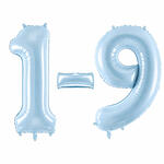 Folienballons Zahlen Medium - 72 cm, Pastell Hellblau - Verschiedene Ausf�hrungen