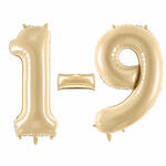 Folienballons Zahlen Medium - 72 cm, Pastell Beige - Verschiedene Ausf�hrungen