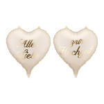 Folienballons Herzen Alles Liebe zur Hochzeit - 45 cm, Cremefarben, Set mit 2 St�ck