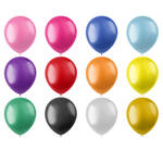 NEU Latex-Luftballons glnzend, 33cm Durchmesser, 100er-Pack, Metallic-Ballons, verschiedene Farben
