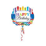 Folienballon Happy-Birthday / Herzlichen Glckwunsch Bright Stripe XL, ca. 63 cm