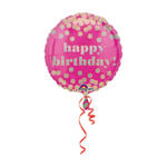Folienballon Happy-Birthday / Herzlichen Glckwunsch Dotty, ca. 45 cm