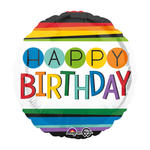 SALE Folienballon Happy-Birthday / Herzlichen Glckwunsch Rainbow, 45 cm