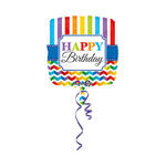SALE Folienballon Happy B.day Stripe & Chevron 45cm