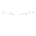 Girlande Einhorn - Sterne Pastellfarben, L�nge: 140 cm