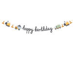Girlande Happy Brithday Baustellen-Fahrzeuge - L�nge 200 cm