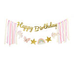 Girlande / Dekoration Happy Birthday / Geburtstag Einhorn - L�nge: 230 cm