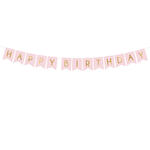 Girlande Happy Birthday / Geburtstag - Wimpel Hellrosa, L�nge: 175 cm
