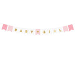 Girlande Baby Girl / M�dchen - Rosa-Wei�, L�nge: 175 cm