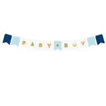 Girlande Baby Boy / Junge - Blau-Wei�, L�nge: 160 cm