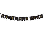 Girlande Happy New Year - Schwarz, L�nge: 170 cm
