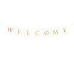 Girlande Welcome - Wei�, L�nge: 95 cm
