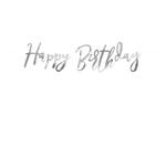 Girlande Happy Birthday / Geburtstag Schriftzug - Silber, L�nge: 62 cm