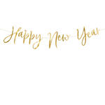Girlande Happy New Year Schriftzug - Gold, L�nge: 66 cm
