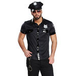 Herren-Hemd Sexy Polizist, schwarz - Verschiedene Gren (48-58)