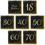 Servietten Starlight Birthday, schwarz-gold, 33 x 33 cm, 16 St�ck - Verschiedene Ausf�hrungen