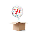 Ballongre Konfetti Happy Birthday 50, 1 Ballon