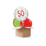 Ballongre Konfetti Happy Birthday 50, 3 Ballons