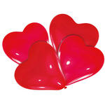 Luftballons Herz Form, rot, 4 Stck