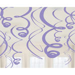 SALE Deko Girlande Swirls, lila, 12 Stck, 55cm