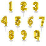 NEU Folienballon Cake Topper Zahlen 0-9, Gold, ca. 13 cm - Verschiedene Ziffern