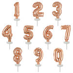 NEU Folienballon Cake Topper Zahlen 0-9, Rosgold, ca. 13 cm - Verschiedene Ziffern