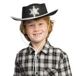 Hut Cowboy schwarz mit Stern für Kinder