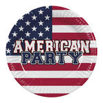 SALE Papp-Teller USA-Party, ca. 23cm, 10 Stck