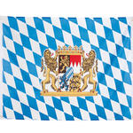 Fahne Bayern mit Wappen, 90 x 150 cm, Bayrische Dekoration, Bayrisches Fest, Blau-Wei