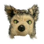 NEU Plüsch-Halbmaske Wolf / Werwolf, braun meliert
