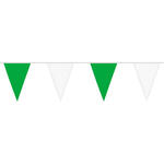 Wimpelkette aus Stoff, gr�n-wei�, 6m, 15 Flagge � 26x18cm, Polyester