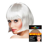 Percke Damen Foxy Bob, Pagenkopf mit Pony, Cabaret, wei - mit Haarnetz